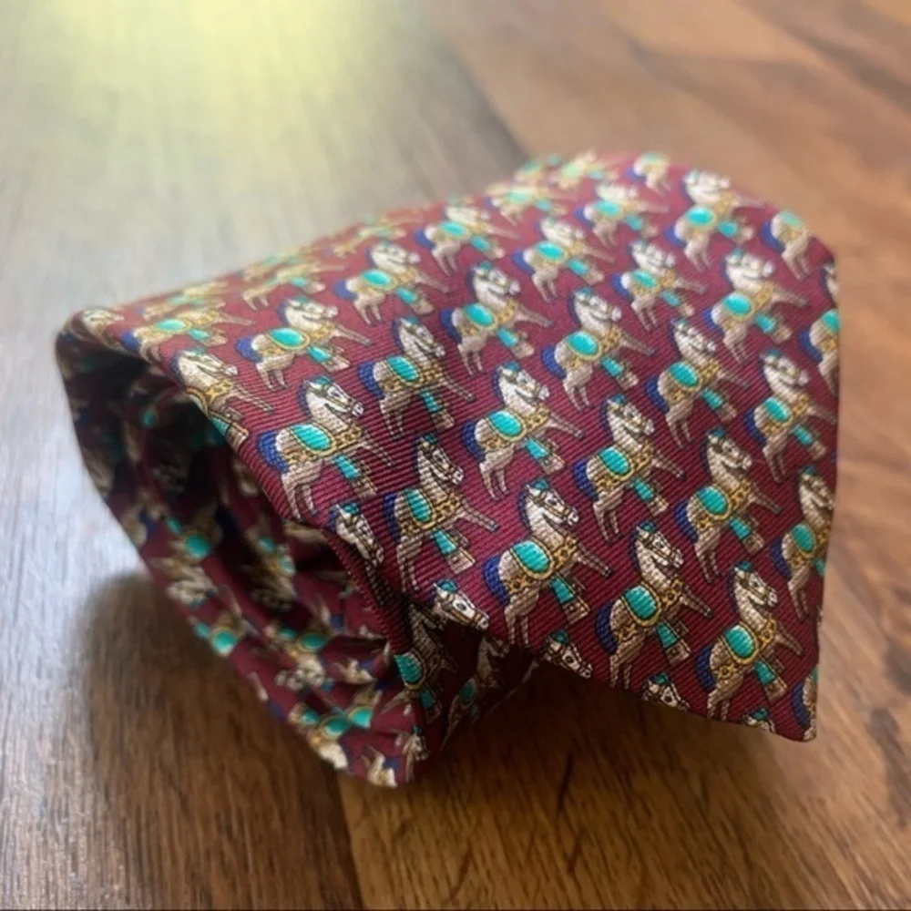 Burberry Classic “Playful Ponies” Silk Tie